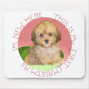 Cavachon Puppy Eerste Kerstmis Muismat