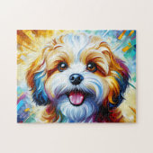 Cavachon Puzzle : Cavalier Bichon Sable et Blanc (Horizontal)