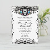 Cavaleras Muerte Crâne et fleuris Invitation (Debout devant)