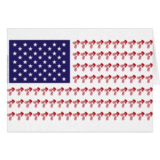 Cavalier BMX - Drapeau américain patriotique+ (Devant horizontal)