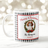 Cavalier Charles Hondennaam Gingham Kerst Mok