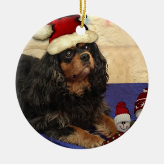 Cavalier Christmas Keramisch Ornament (Voorkant)