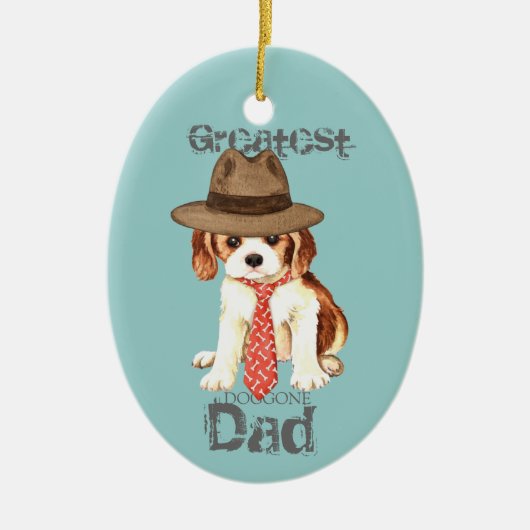 Cavalier Dad Ceramic Ornament (Voorkant)