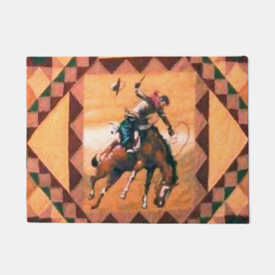 Cavalier de Bronc 18" x 24" tapis de porte