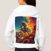 Cavalier de motocross échappant aux flammes (Dos)