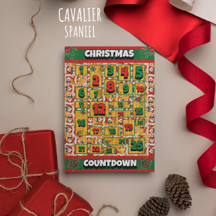 Cavalier Dog Counting Kerstmis Advent Calendar Feestdagenkaart