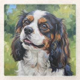 Cavalier Glass Coaster for Dog Lovers Glazen Onderzetter