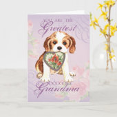 Cavalier Heart Grandma Kaart (Gele Bloem)