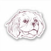 Cavalier Hondengezicht Sticker (Voorkant)