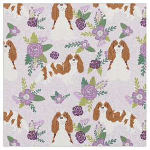 cavalier kc spaniel dog lavender florals stof