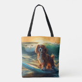 Cavalier King Beach Surfen Schilderij Draagtas (Achterkant)