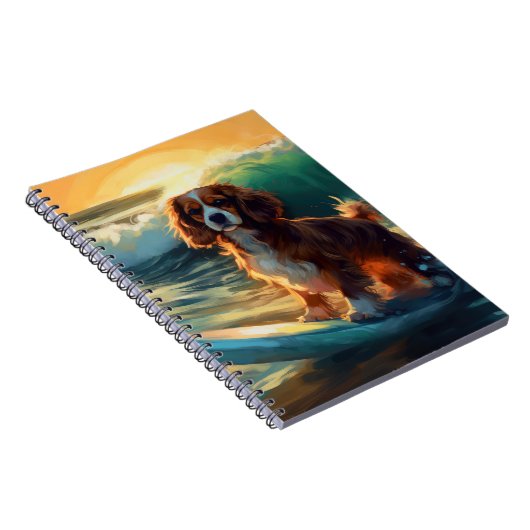Cavalier King Beach Surfen Schilderij Notitieboek (Rechterzijde)