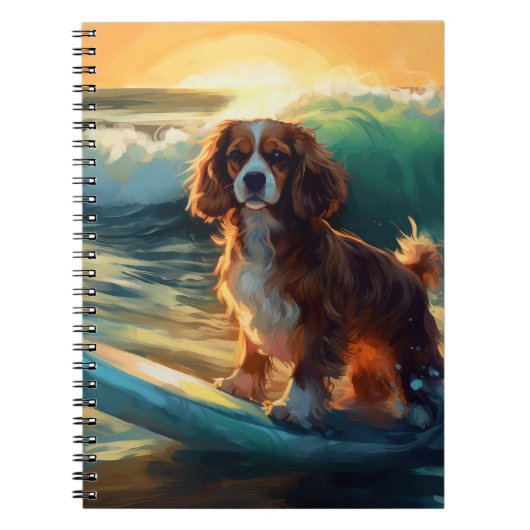 Cavalier King Beach Surfen Schilderij Notitieboek (Voorkant)