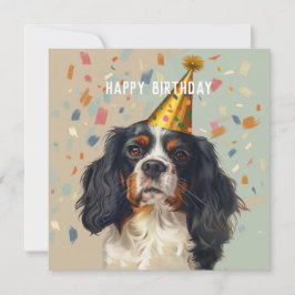 Cavalier King Charled Spaniel Verjaardagskaart Feestdagenkaart