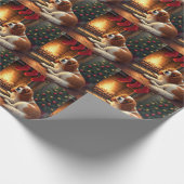 Cavalier King Charles by the Fireplace Christmas Cadeaupapier (Hoek)