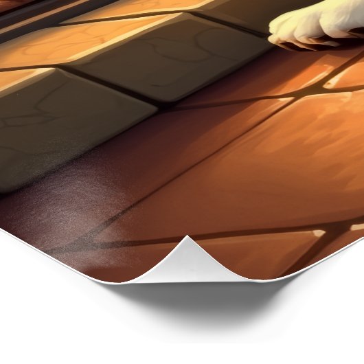 Cavalier King Charles by the Fireplace Christmas Perfect Poster (Hoek)