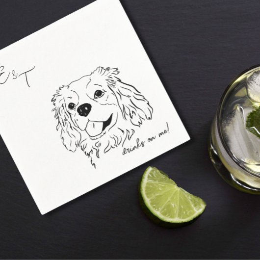 cavalier king charles cocktail bruiloft servetten