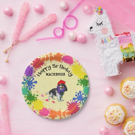 Cavalier King Charles Dog Art Birthday Party Papieren Bordje (Feest)