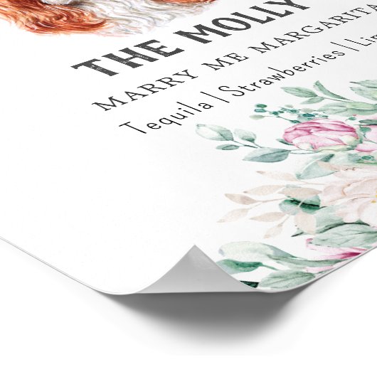 Cavalier King Charles Dog Signature Drink Sign Poster (Hoek)