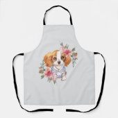 Cavalier King Charles Dog Waterverf Art Schort (Voorkant)