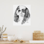 Cavalier King Charles Drawing Poster (Keuken)