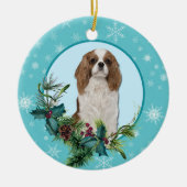 Cavalier King Charles Evergreen Blue Snowflake Keramisch Ornament (Voorkant)
