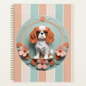 Cavalier King Charles Fleurs Papier Coupe Art (Devant)