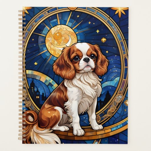 Cavalier King Charles Glas in lood Sky Stars Planner (Voorkant)