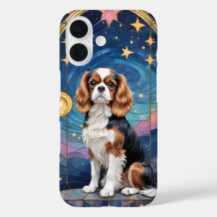 Cavalier King Charles Glas in lood Sky & Stars Ver iPhone 16 Hoesje