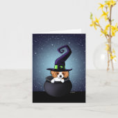 Cavalier King Charles Halloween Kaart (Gele Bloem)