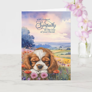 Cavalier King Charles-hond Wilde Bloemen Huisdier Kaart