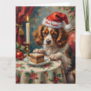 Cavalier King Charles Kerstpudding Theepartij  Kaart