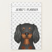 Cavalier King Charles noir et feu Chien & Titre (Devant)