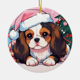 Cavalier King Charles pastel Christmas pet Keramisch Ornament