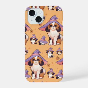 Cavalier King Charles pastel heks pet Halloween iPhone 15 Hoesje