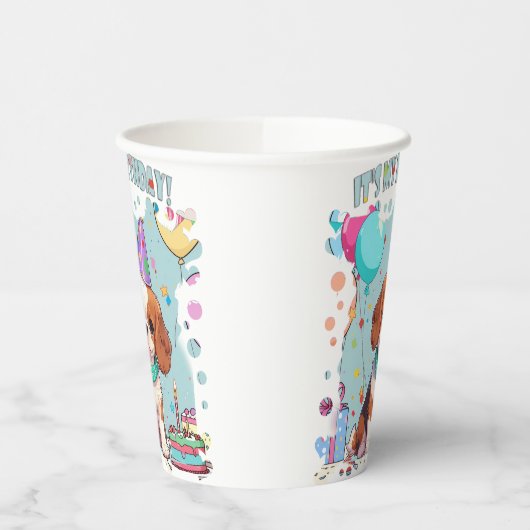 Cavalier King Charles Pastel Het is mijn verjaarda Papieren Bekers (Links)