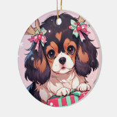 Cavalier King Charles Pastel kerstcadeaus Keramisch Ornament (Links)