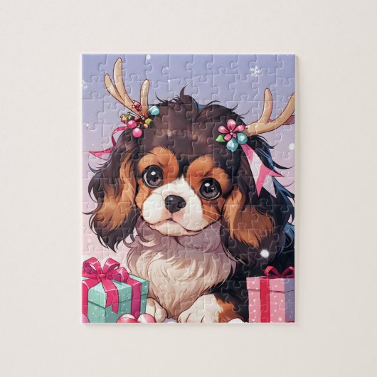 Cavalier King Charles Pastel kerstcadeaus Legpuzzel (Verticaal)