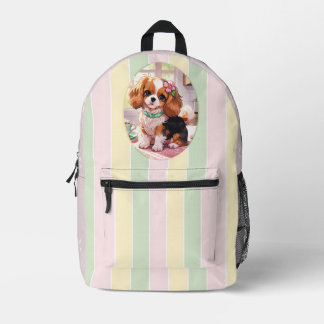Cavalier King Charles Pastel Lines Cottagecore Bedrukte Rugzak