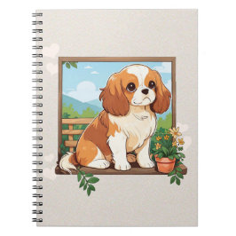Cavalier King Charles Pastel met bloemen Notitieboek