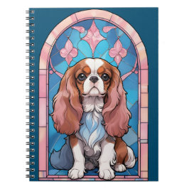 Cavalier King Charles Pastel Roze Glas in lood Notitieboek