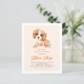 Cavalier King Charles Peach Baby shower Uitnodigin (Staand voorkant)