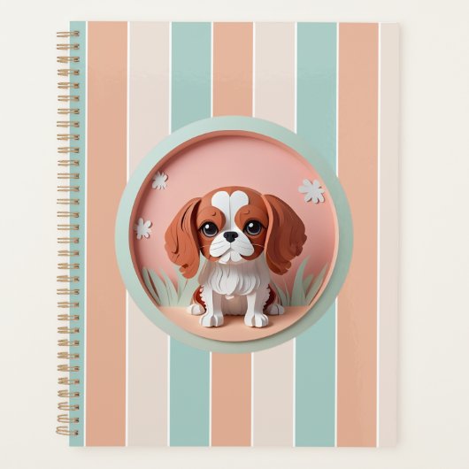Cavalier King Charles Pink Pastel Coupe papier (Devant)
