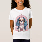Cavalier King Charles Pink Pastel Eenhoorn T-shirt (Voorkant)
