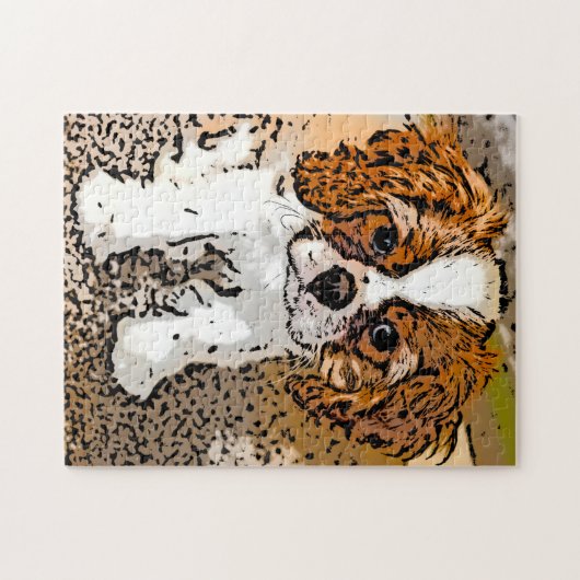 Cavalier King Charles Puppy Jigzaag Puzzle Legpuzzel (Horizontaal)