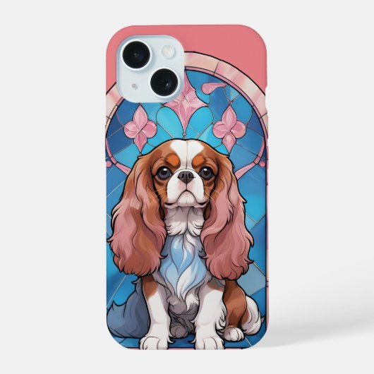 Cavalier King Charles Rose Pâle Vitrail (Verso)