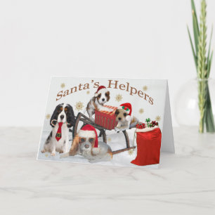 Cavalier King Charles Santa's Helpers Feestdagen Kaart
