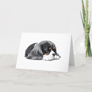 Cavalier King Charles Schattige dierenslaapplezier Bedankkaart
