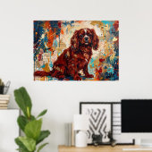 Cavalier King Charles Spaniel Abstracte Kunst Post Poster (Thuiskantoor)