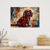 Cavalier King Charles Spaniel Abstracte Kunst Post Poster (Keuken)